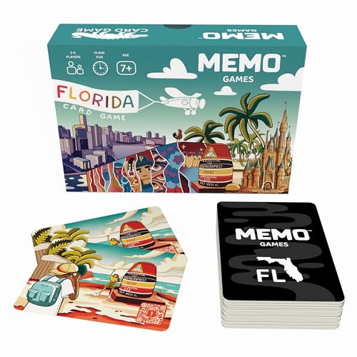 Florida Landmarks Memory Game – 50 Cards with QR Facts, Ages 7+
