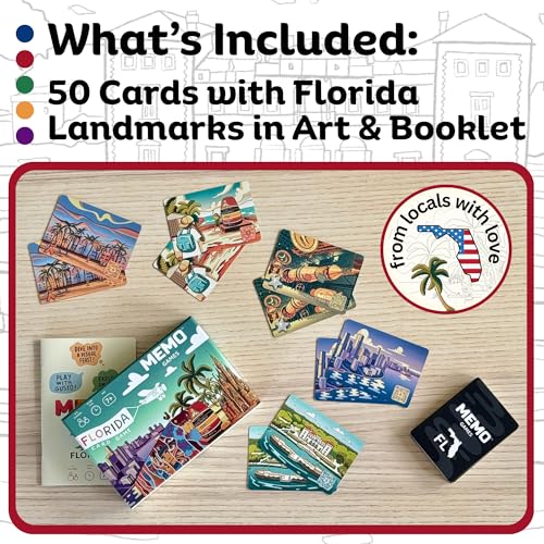 Florida Landmarks Memory Game – 50 Cards with QR Facts, Ages 7+