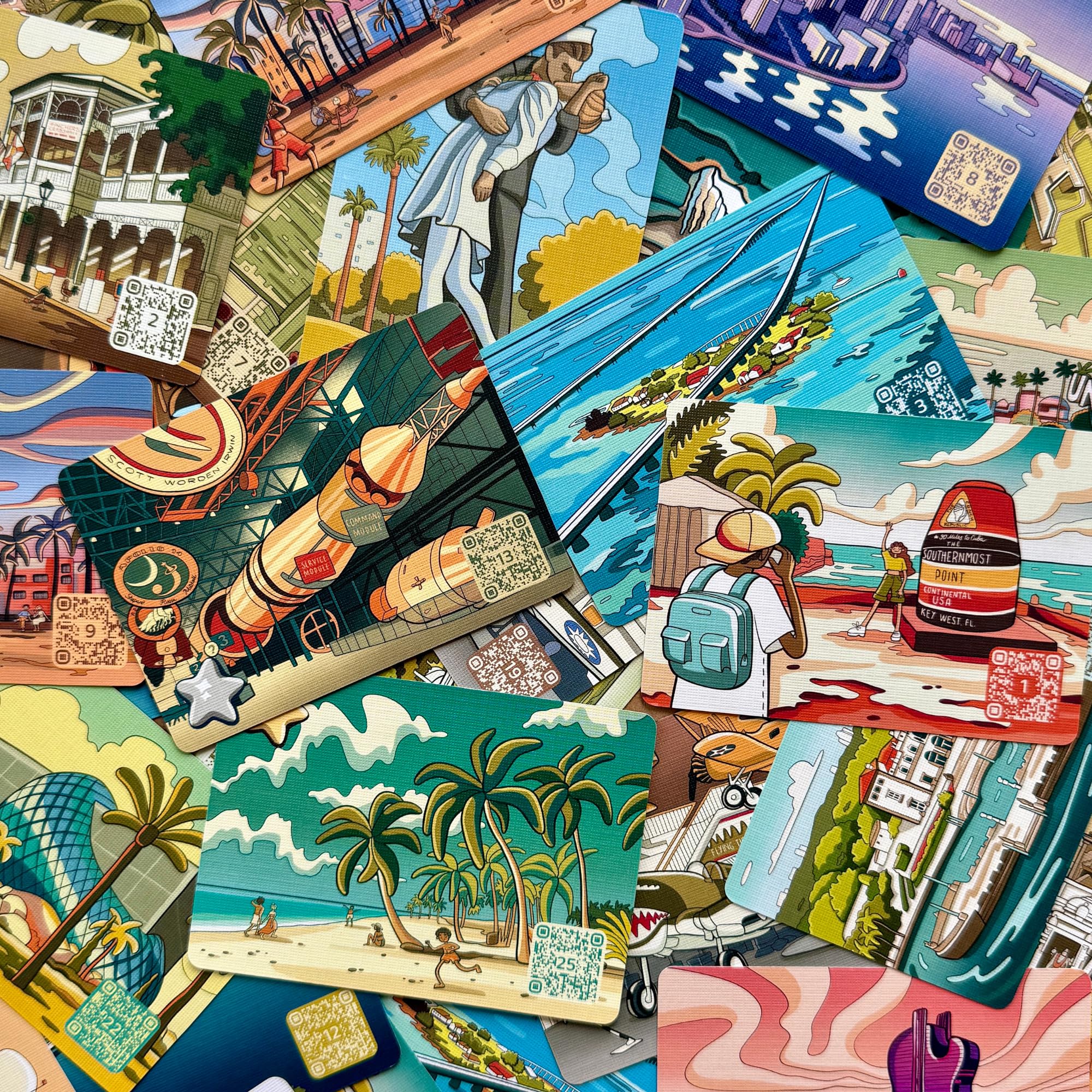 Florida Landmarks Memory Game – 50 Cards with QR Facts, Ages 7+