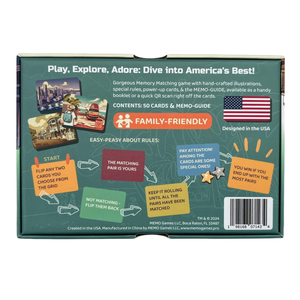 Florida Landmarks Memory Game – 50 Cards with QR Facts, Ages 7+