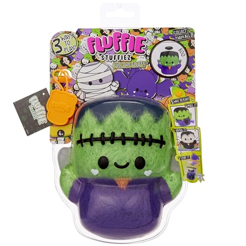 Fluffie Stuffiez Halloween Frankenstein Small Plush – Surprise Reveal, ASMR Fidget, DIY Fur Pulling Toy