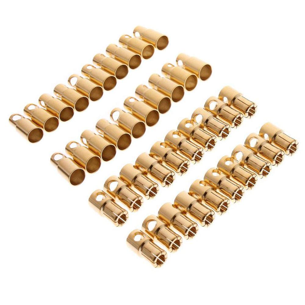 FLY RC 20 Pairs Gold Plated 6mm Bullet Connectors for RC Motor ESC Battery (60A)