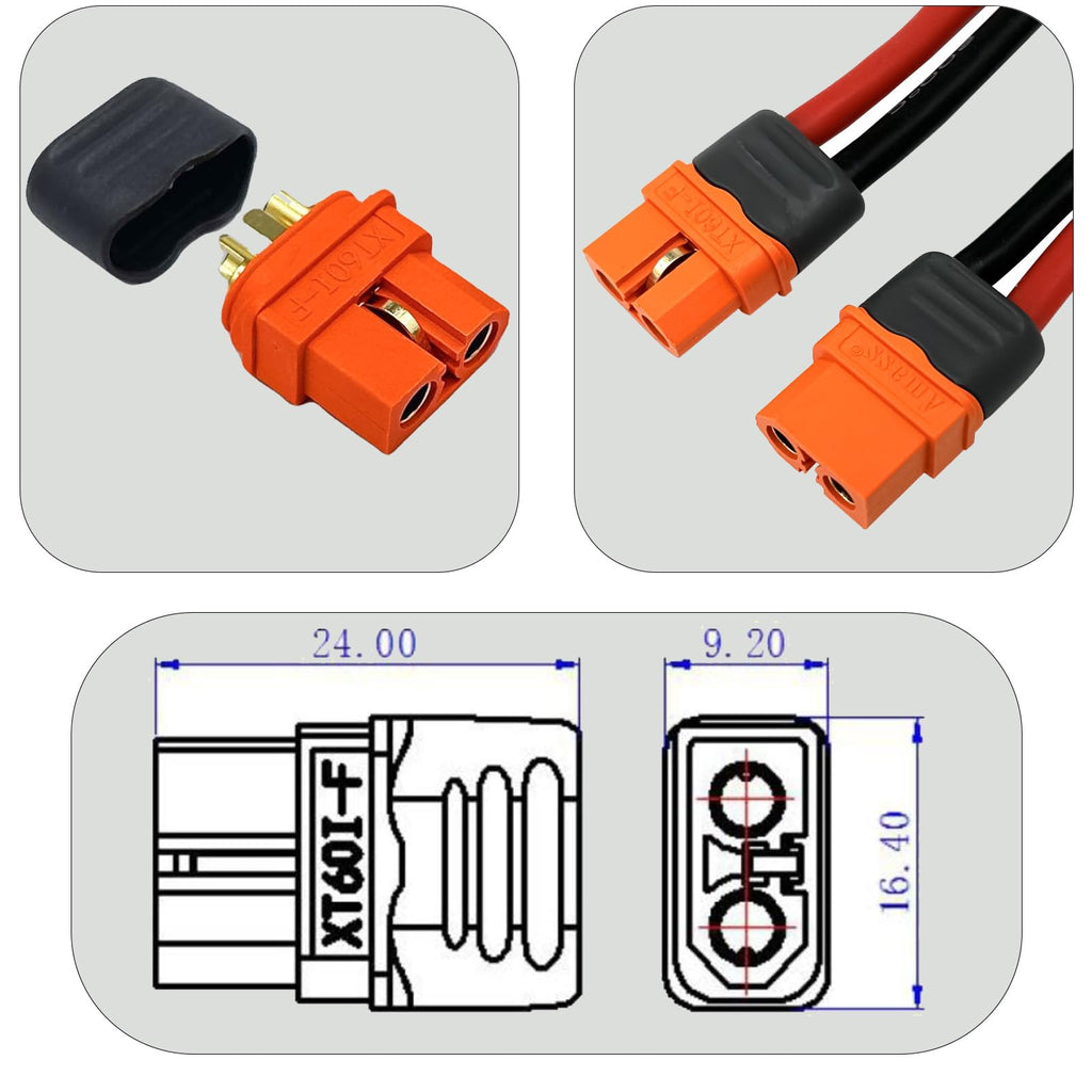 FLY RC XT60I Connectors 5 Pair Male Female with Signal Pin for RC Batteries