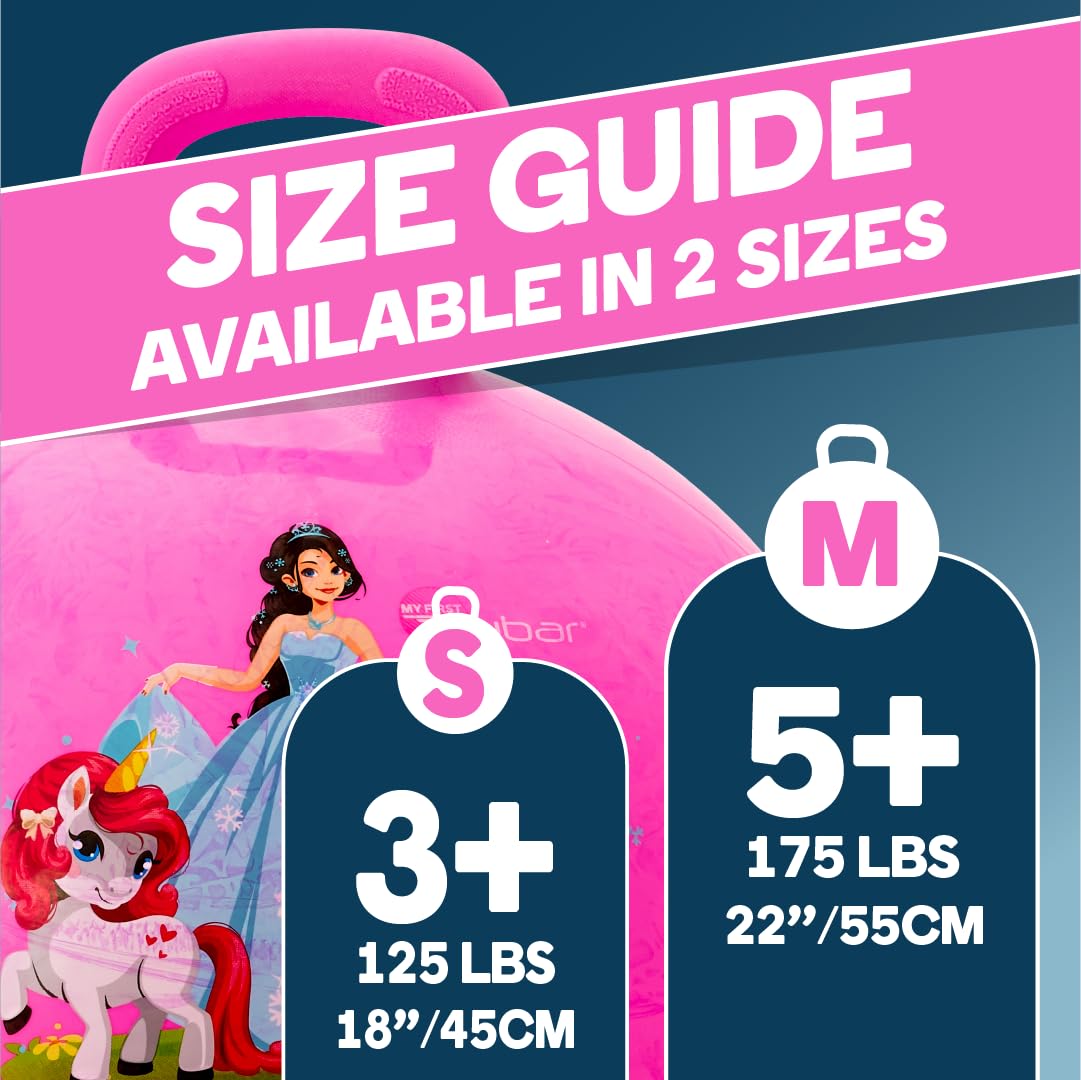 Flybar 18-Inch Hopper Ball for Kids – Inflatable Bouncy Ride-On with Handle, Includes Pump, Supports Up to 165 lbs, Ages 3+
