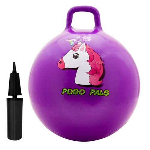 Flybar 18-Inch Hopper Ball for Kids – Inflatable Bouncy Ride-On with Handle, Includes Pump, Supports Up to 165 lbs, Ages 3+