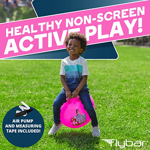 Flybar 18-Inch Hopper Ball for Kids – Inflatable Bouncy Ride-On with Handle, Includes Pump, Supports Up to 165 lbs, Ages 3+