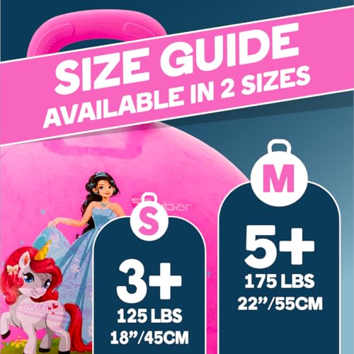 Flybar 18-Inch Hopper Ball for Kids – Inflatable Bouncy Ride-On with Handle, Includes Pump, Supports Up to 165 lbs, Ages 3+