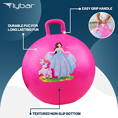 Flybar 18-Inch Hopper Ball for Kids – Inflatable Bouncy Ride-On with Handle, Includes Pump, Supports Up to 165 lbs, Ages 3+