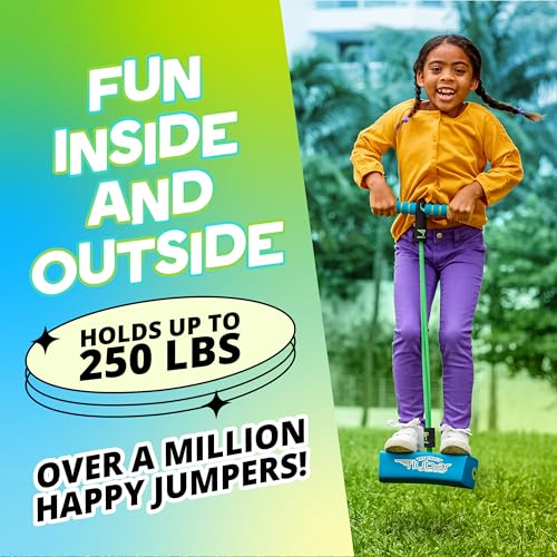 Flybar My First Foam Pogo Jumper - Blue - Bungee Pogo Stick for Kids Ages 3+, Safe Indoor/Outdoor Fun, Supports Up to 250 lbs
