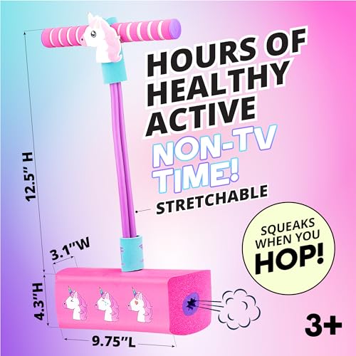 Flybar My First Foam Pogo Jumper - Unicorn Design, Safe Pogo Stick for Toddlers Ages 3+, Supports up to 250lbs