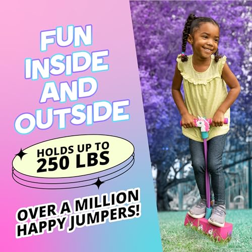 Flybar My First Foam Pogo Jumper - Unicorn Design, Safe Pogo Stick for Toddlers Ages 3+, Supports up to 250lbs