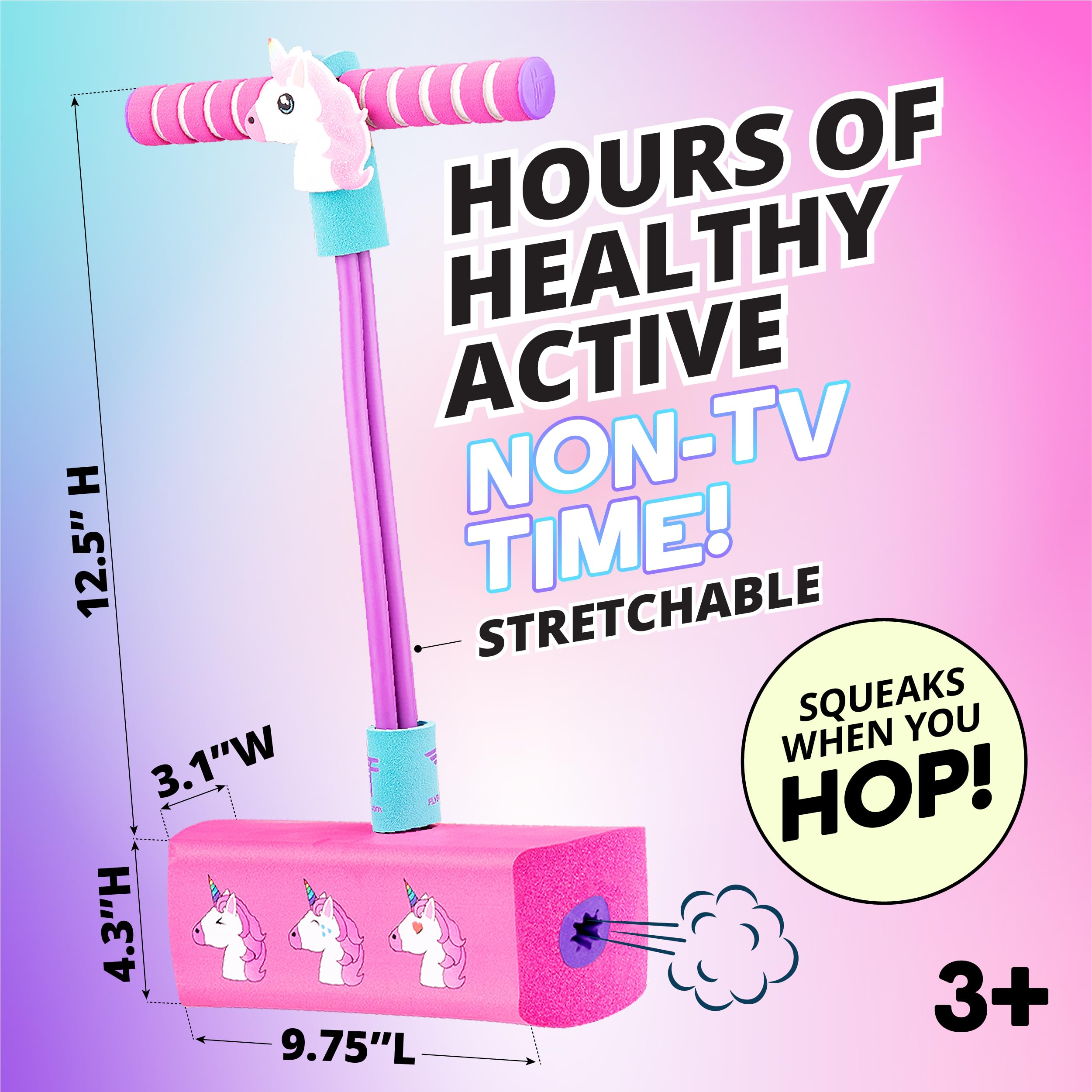 Flybar My First Foam Pogo Jumper - Unicorn Design, Safe Pogo Stick for Toddlers Ages 3+, Supports up to 250lbs