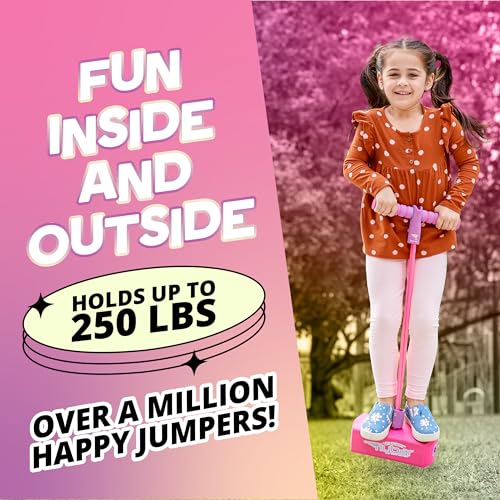 Flybar My First Foam Pogo Jumper – Safe Pink Pogo Stick for Toddlers Ages 3+ with Squeaker, Supports 250lbs