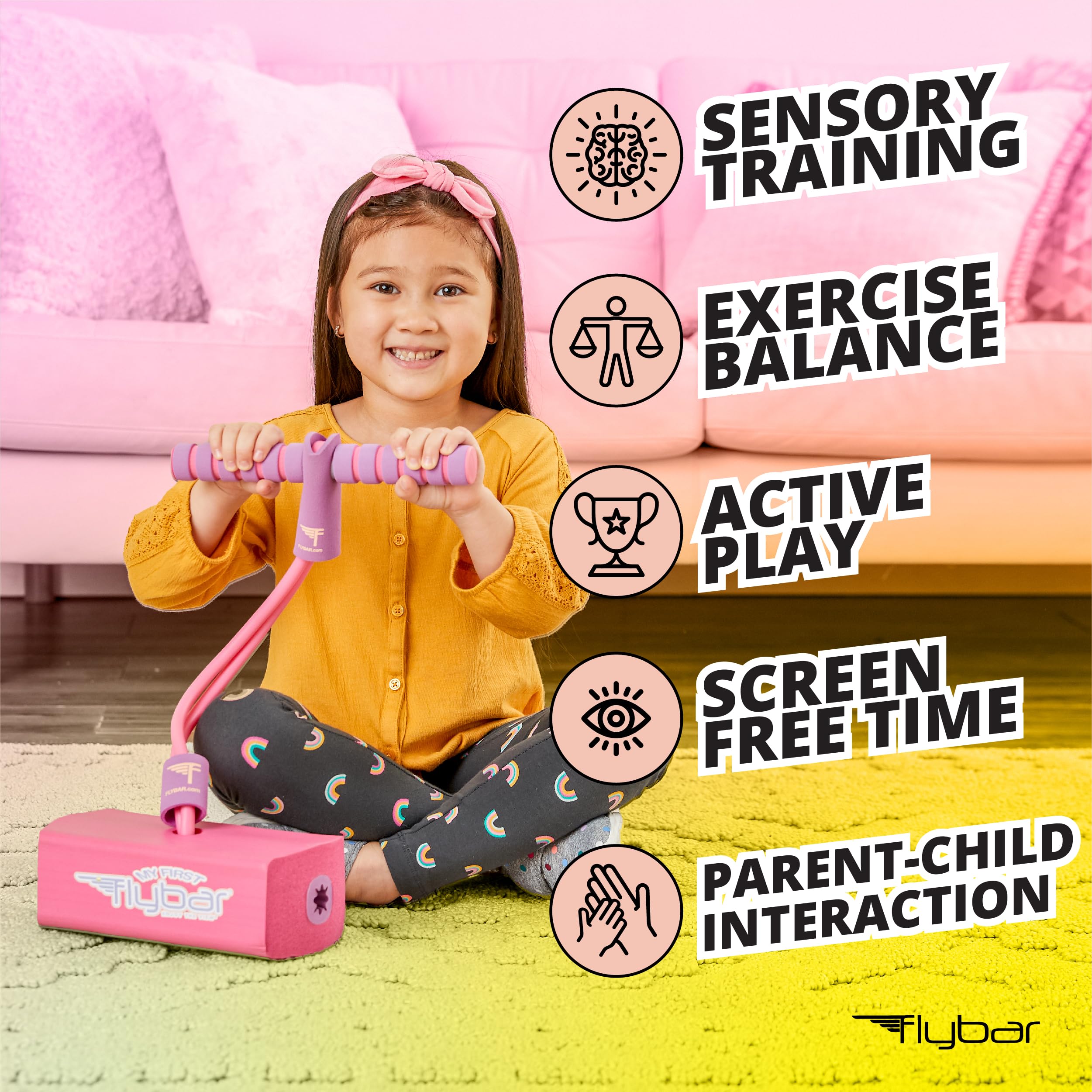 Flybar My First Foam Pogo Jumper – Safe Pink Pogo Stick for Toddlers Ages 3+ with Squeaker, Supports 250lbs