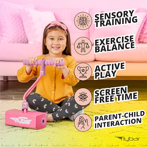 Flybar My First Foam Pogo Jumper – Safe Pink Pogo Stick for Toddlers Ages 3+ with Squeaker, Supports 250lbs