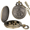 Flying Dragon Pocket Watch Dice Set - 7 Mini Polyhedral Metal Dice in Bronze Case with Gift Bag