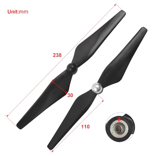 FLYPIG 9450 Carbon Fiber Self-Tightening Propellers for DJI Phantom 1/2/3 (2 Pairs, CW+CCW)