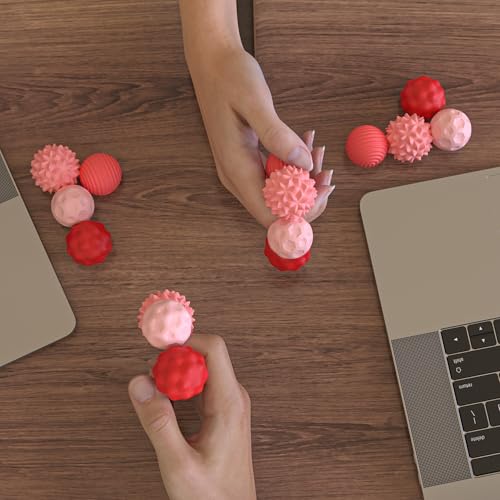 FNASKLEI 10 Textured Silicone Magnetic Fidget Balls for Adults - Silent Anxiety Relief Desk Toy