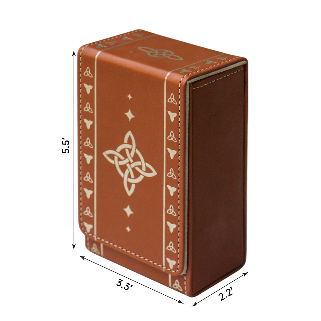 FNYDOX Tarot Card Case – Witch's Knot Faux Leather Storage Box & Pouch for Standard Tarot Decks