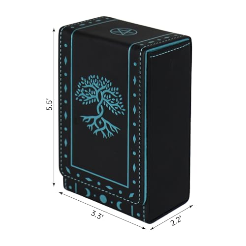 FNYDOX Tree of Life Tarot Card Case – Faux Leather Protective Storage Box or Pouch