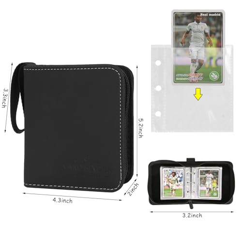 Foalgo 1-Pocket Trading Card Binder – 80-Card Album Folder for MTG, Yu-Gi-Oh, Baseball Cards (Black)