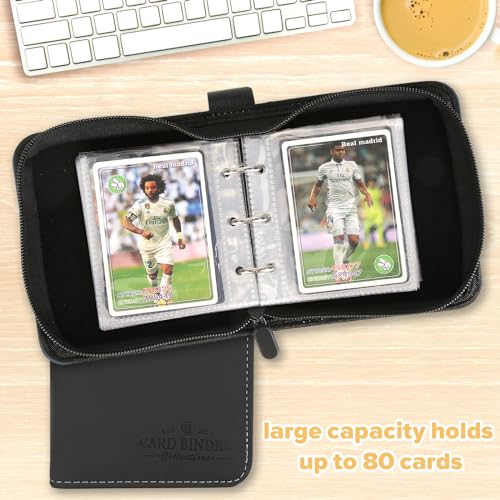 Foalgo 1-Pocket Trading Card Binder – 80-Card Album Folder for MTG, Yu-Gi-Oh, Baseball Cards (Black)