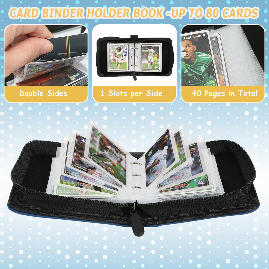 Foalgo 1-Pocket Trading Card Binder – 80-Card Album Folder for MTG, Yu-Gi-Oh, Baseball Cards (Black)