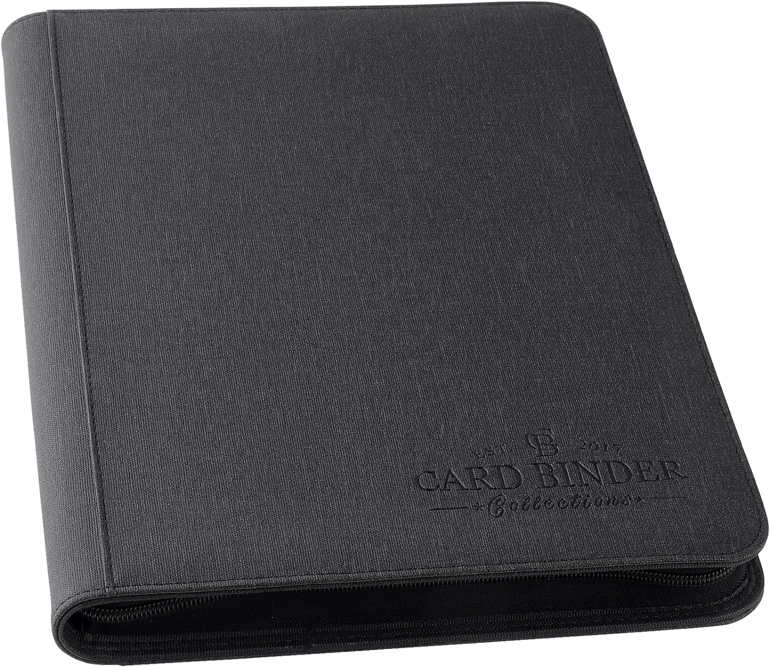 Foalgo 9-Pocket Card Binder – 540-Card Capacity, PU Leather Zip Album for MTG, TCG & Sports Cards (Black)
