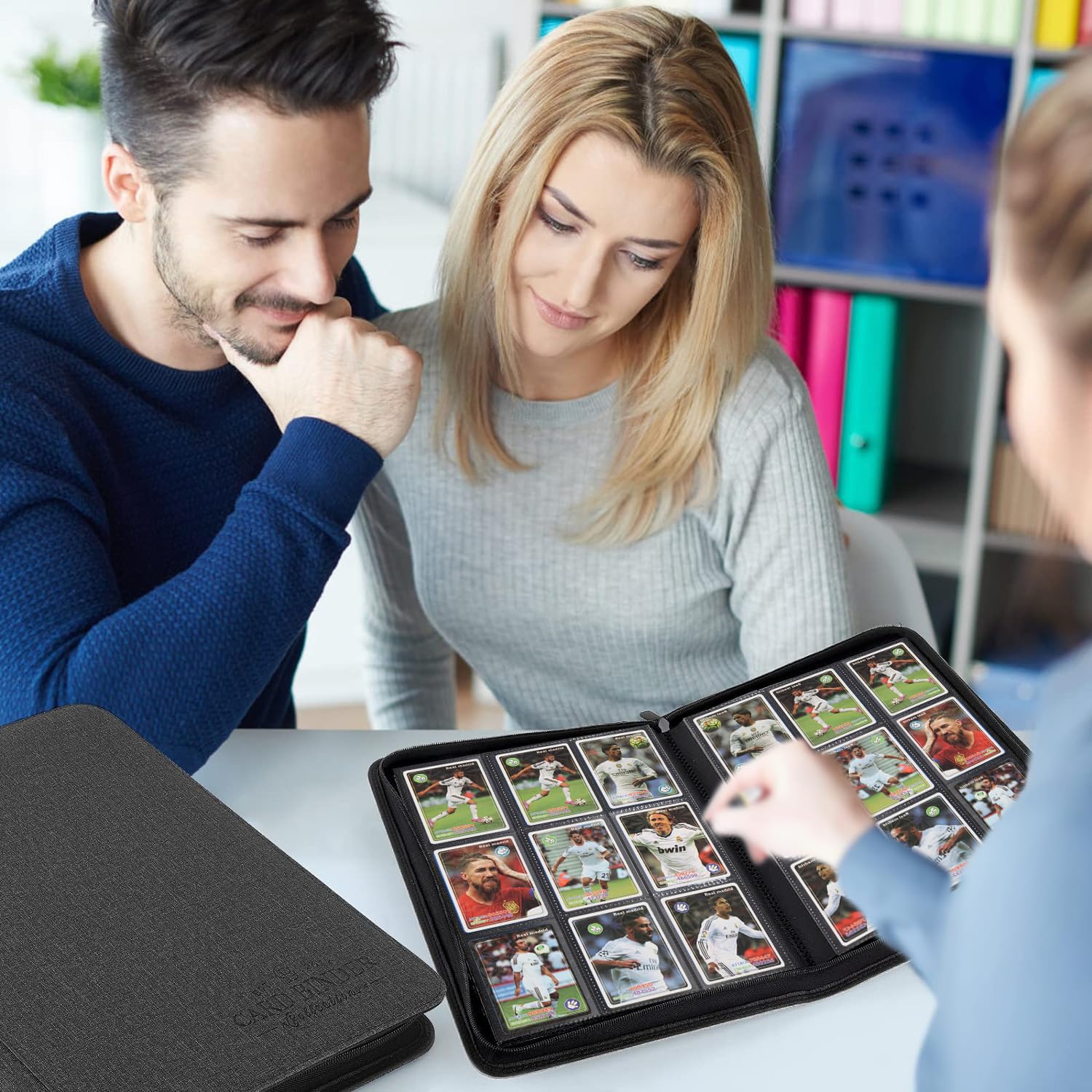 Foalgo 9-Pocket Card Binder – 540-Card Capacity, PU Leather Zip Album for MTG, TCG & Sports Cards (Black)