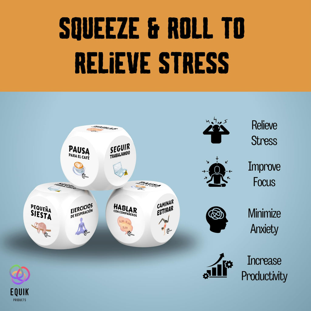 Foam Stress Relief Dice – Squeeze Cube for Hand Exercise & Desk Fun – 2.2 Inch