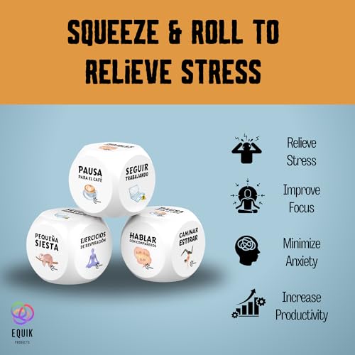 Foam Stress Relief Dice – Squeeze Cube for Hand Exercise & Desk Fun – 2.2 Inch