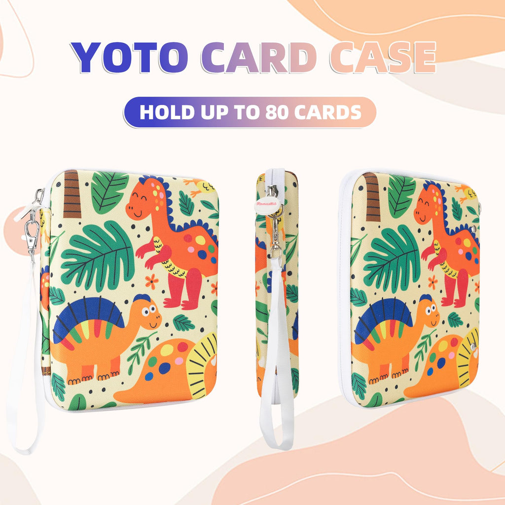 Fonwill 80-Pocket Yoto Card Case – Portable Binder with Zipper, Wildlife Design