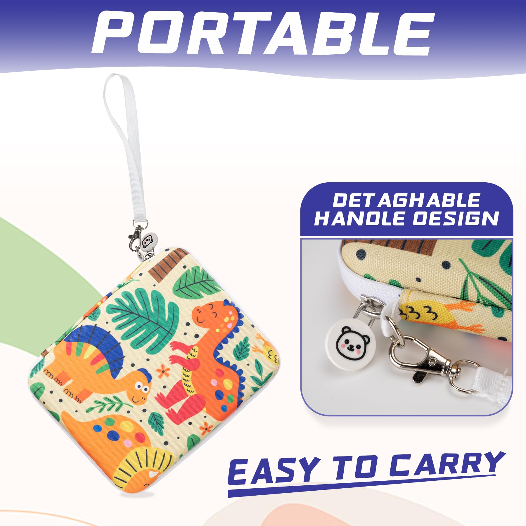 Fonwill 80-Pocket Yoto Card Case – Portable Binder with Zipper, Wildlife Design