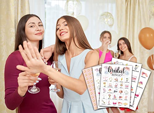 Foosproea Bridal Bingo Cards – 24 Unique Cards & Chips for Wedding Shower Games