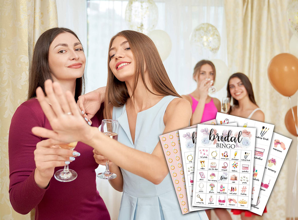Foosproea Bridal Bingo Cards – 24 Unique Cards & Chips for Wedding Shower Games