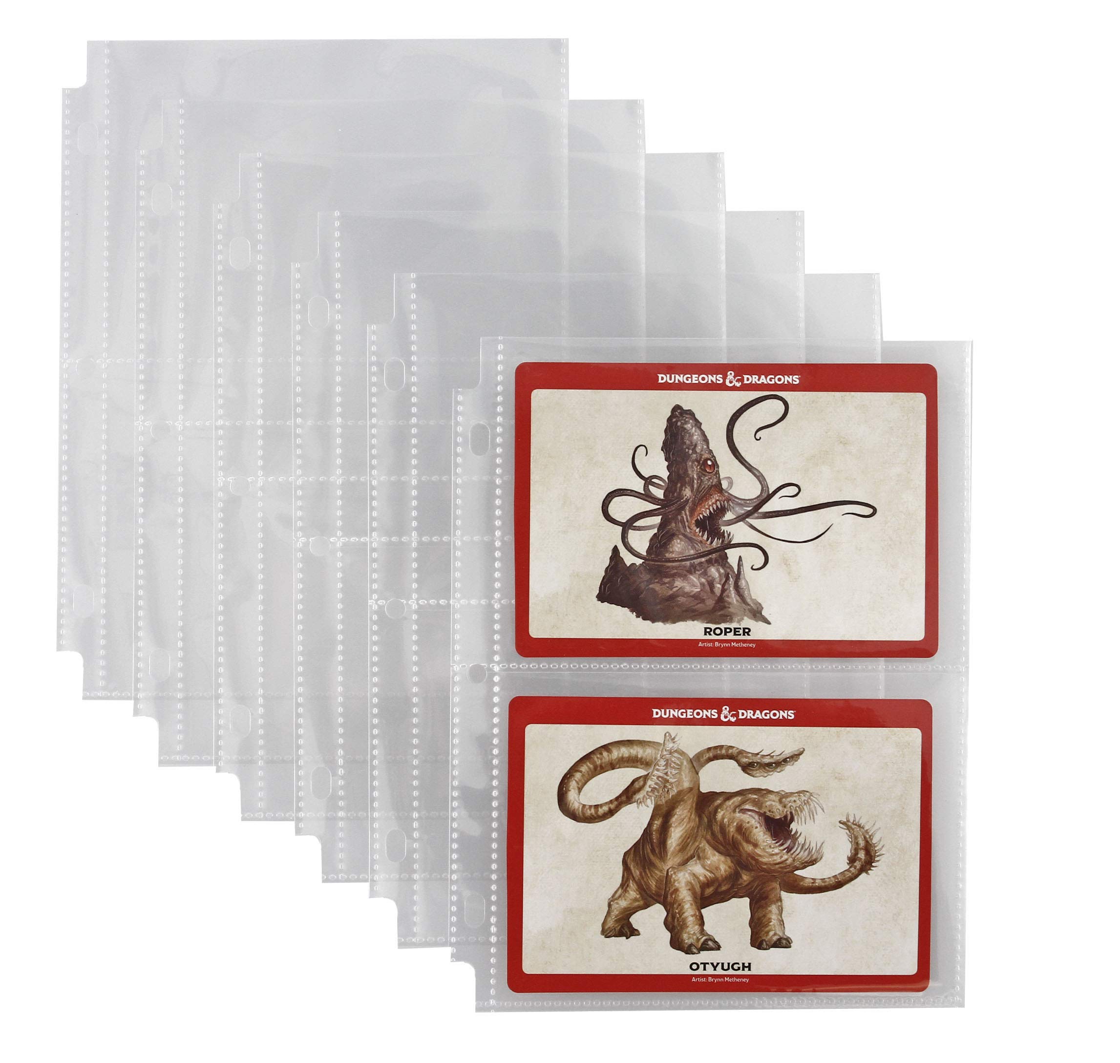 Forged Dice Co. 2 Pocket Pages - 30 Pack - 6x8 Inch Page - 3.75x5.25 Pockets for Mini Binder, Monster Cards, Index Cards, Photos