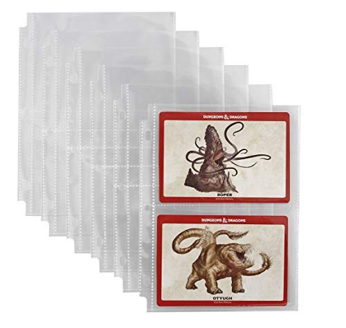 Forged Dice Co. 2 Pocket Pages - 30 Pack - 6x8 Inch Page - 3.75x5.25 Pockets for Mini Binder, Monster Cards, Index Cards, Photos