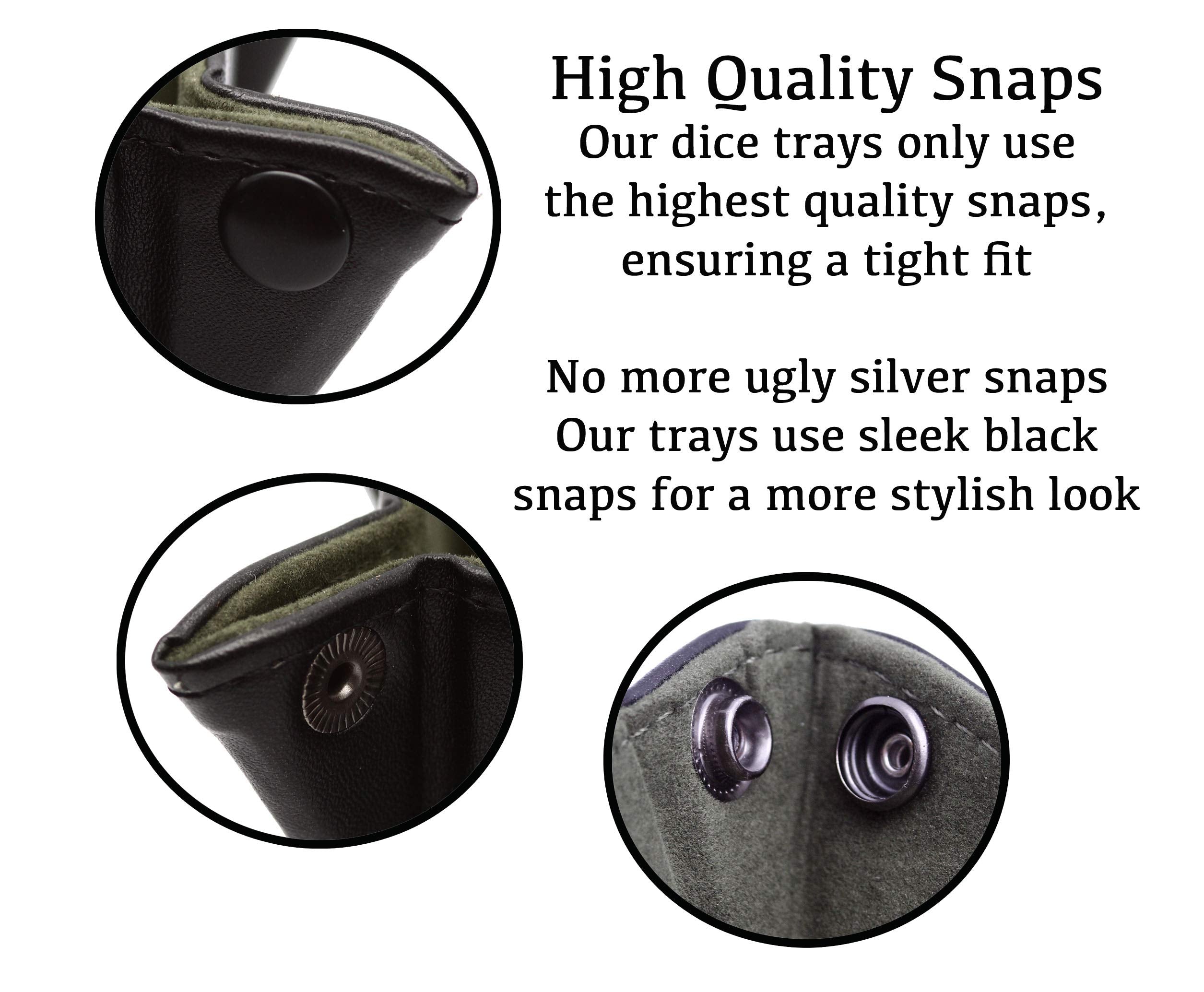 Forged Dice Co. Folding Dice Tray – Hexagonal 6.5-Inch Rolling Surface with Velvet Interior and Faux Leather Exterior