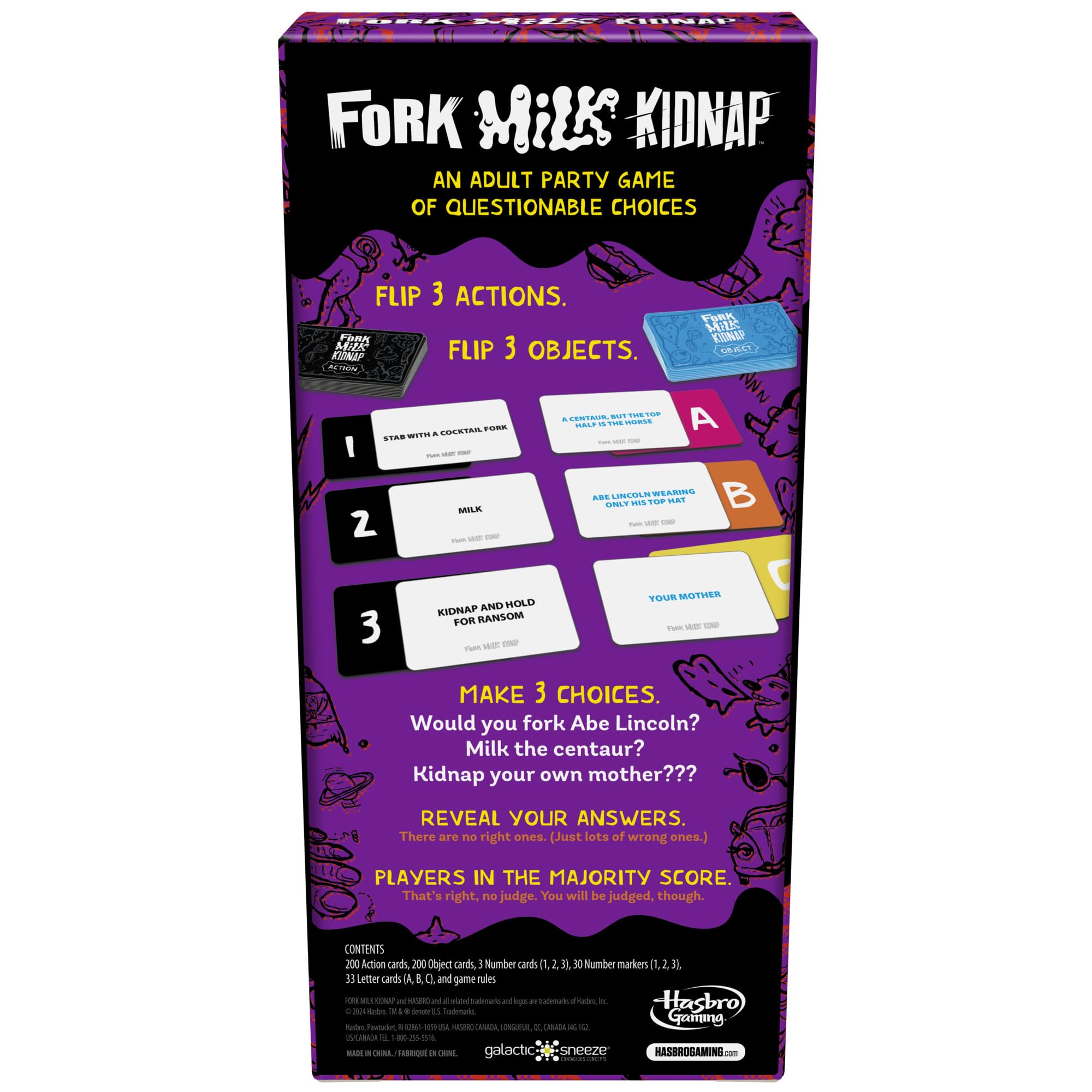 Fork Milk Kidnap: An Adults-Only Party Game of Questionable Choices for 3-10 Players