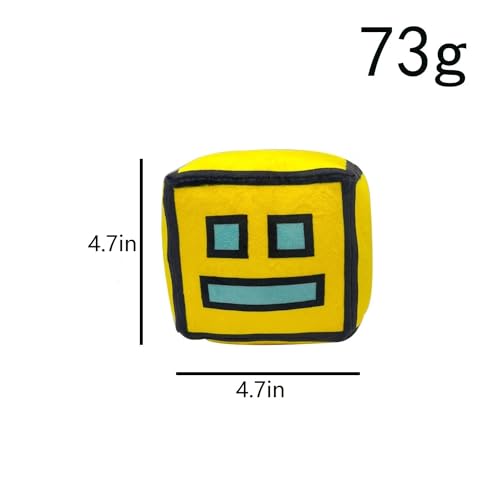 FOTN Geometry Games Sprint Plush Toy – 12 cm Yellow Cube Plush for Kids and Gamers