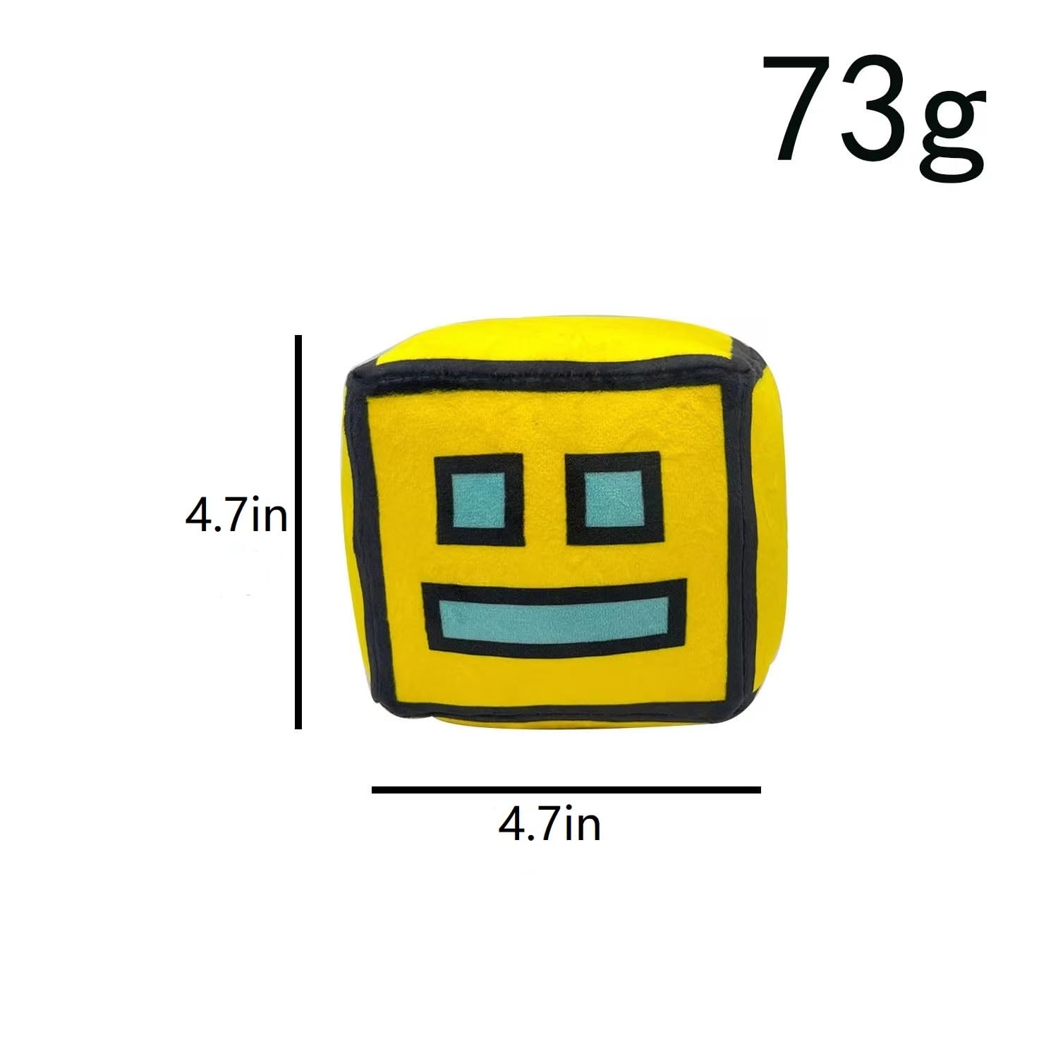 FOTN Geometry Games Sprint Plush Toy – 12 cm Yellow Cube Plush for Kids and Gamers