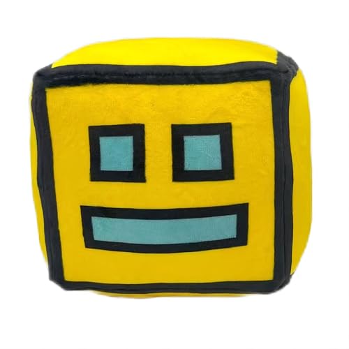 FOTN Geometry Games Sprint Plush Toy – 12 cm Yellow Cube Plush for Kids and Gamers