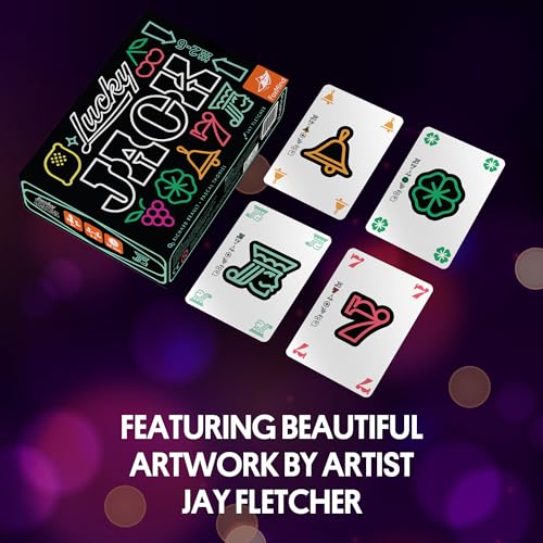 Foxmind Lucky Jack Strategy Card Game – Fast 20-Minute Casino Card Game for 2-6 Players Ages 8+