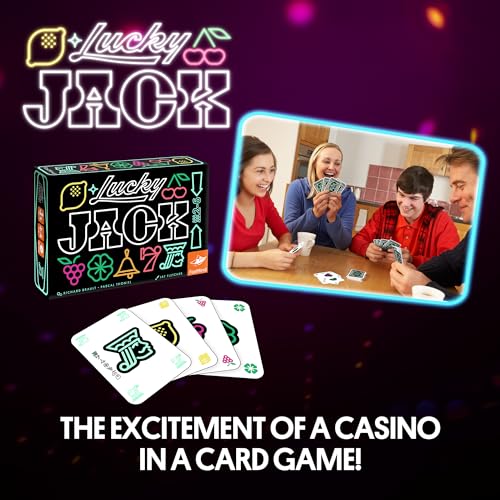 Foxmind Lucky Jack Strategy Card Game – Fast 20-Minute Casino Card Game for 2-6 Players Ages 8+