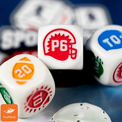 FoxMind Sports Dice Football - Fast-Paced Dice Game for 2 or 4 Players, Ages 7+