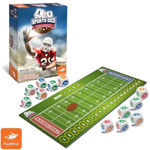 FoxMind Sports Dice Football - Fast-Paced Dice Game for 2 or 4 Players, Ages 7+