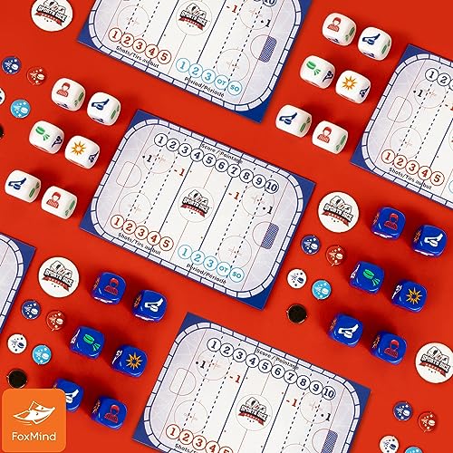 FoxMind Sports Dice Hockey Board Game – Fast-Paced Dice Duel for 2–4 Players