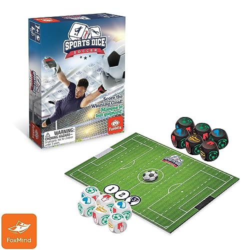 FoxMind Sports Dice Soccer – Fast-Paced Dice Board Game for 2-4 Players Ages 7+