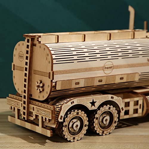 Foyucool 3D Wooden Puzzle – Small Tanker Truck Model Kit, 307 Pieces for Adults