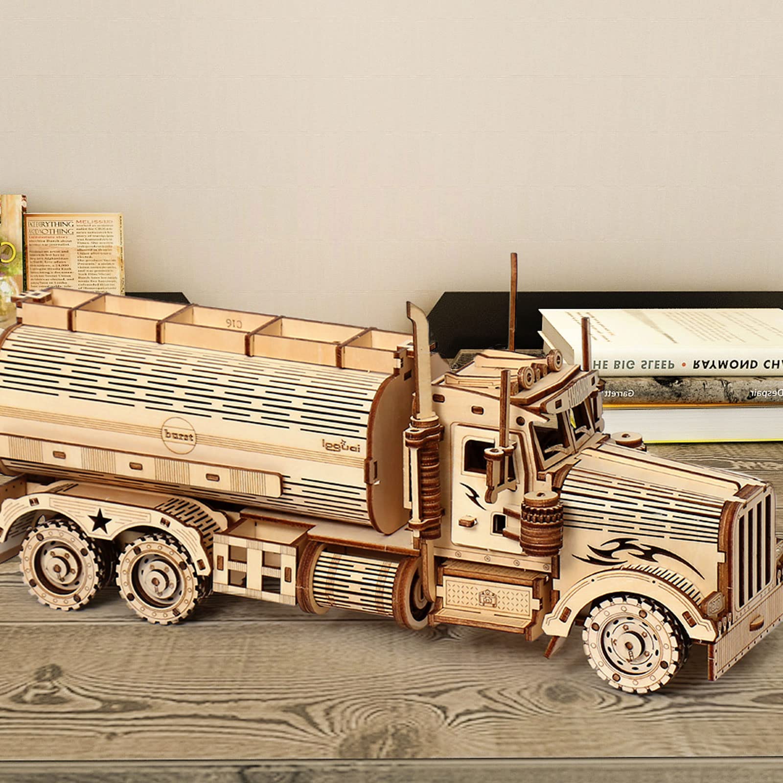 Foyucool 3D Wooden Puzzle – Small Tanker Truck Model Kit, 307 Pieces for Adults